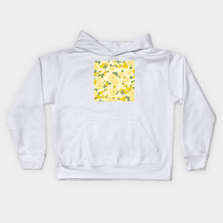 Yellow Floral Pattern Kids Hoodie